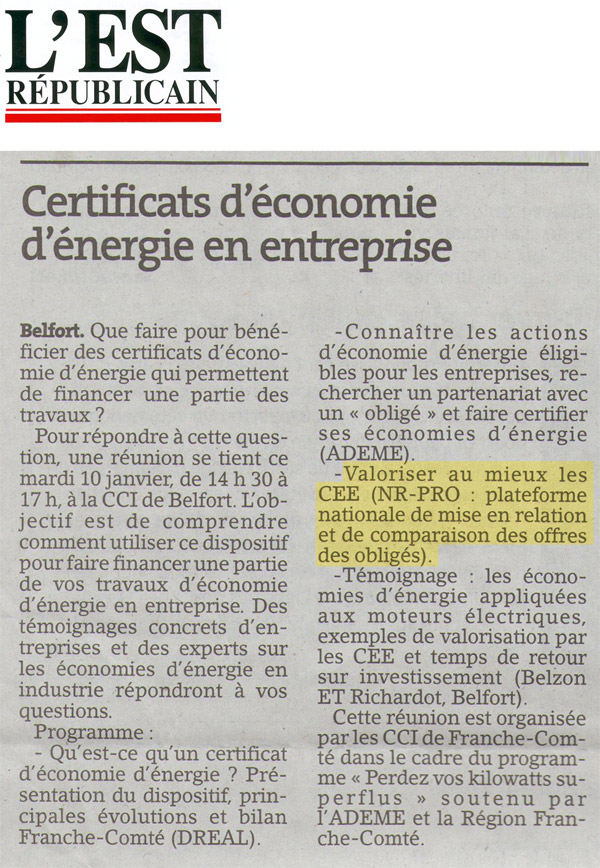 Est Républicain (janvier 2012)