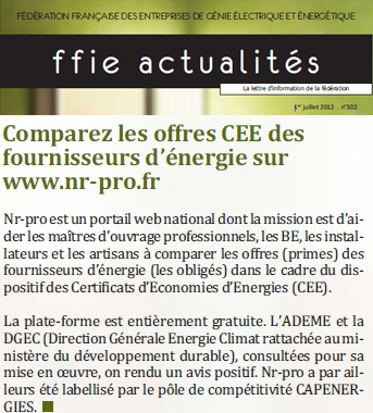 FFIE actualités (juillet 2012)