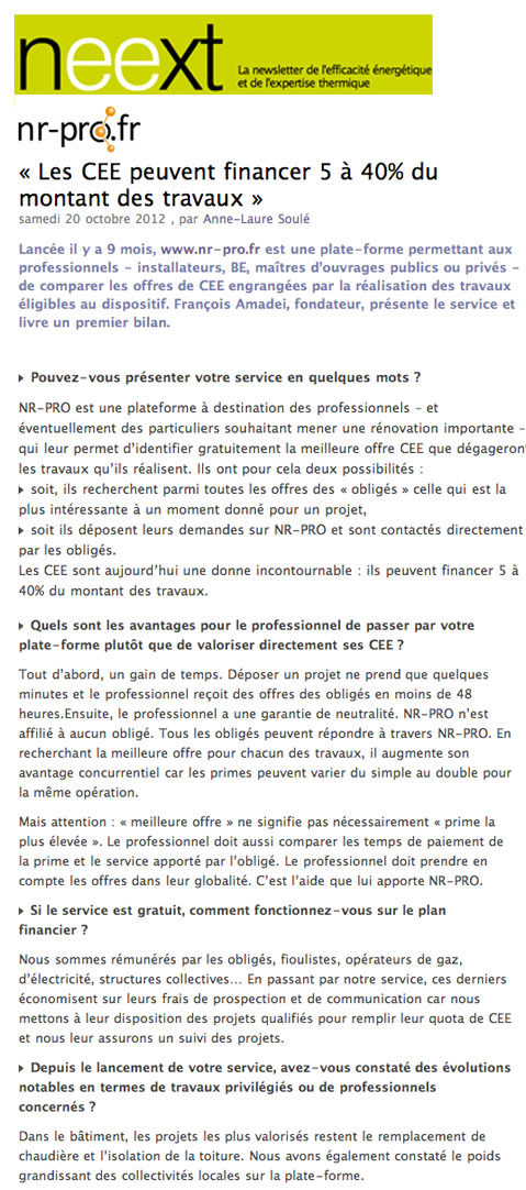 Neext (octobre 2012)