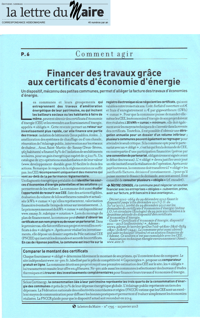 La lettre du Maire
