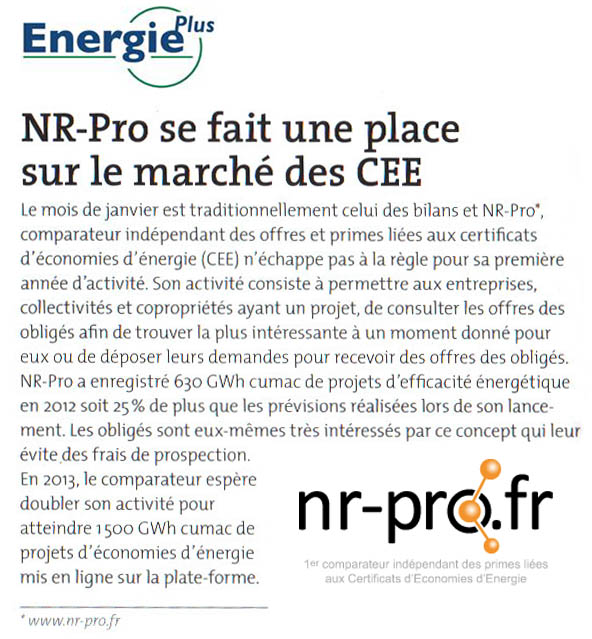 Energie Plus (février 2013)
